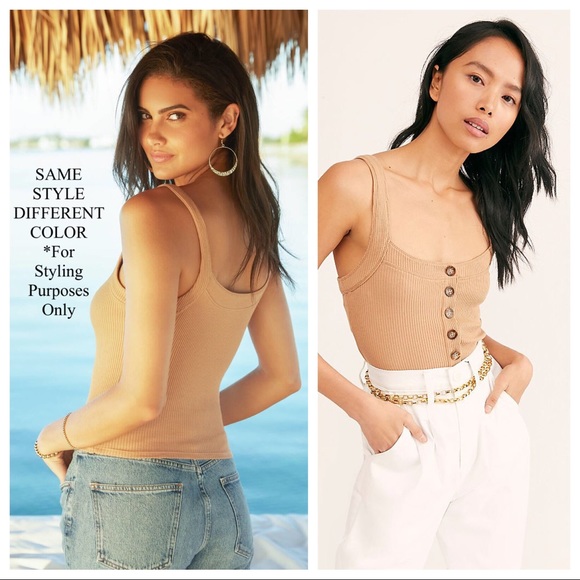 FREE PEOPLE BOHO CAMI TANK TOP SLEEVELESS TEE A2C - Picture 5 of 14